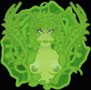 Rating: Questionable Score: 0 Tags: aeriese areola art_nouveau black_background blue_eyes breasts e621 elemental_creature fantasy female flora_fauna front_view green_areola green_body green_breasts green_face green_lips green_nipples green_skin green_theme half-length_portrait iris ivy_(plant) leaf lips looking_at_viewer monotone_body monotone_breasts monotone_face monotone_skin mythology nipples not_furry nude plant portrait pupils simple_background solo User: bunchy7s