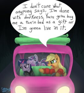 Rating: Safe Score: 0 Tags: 2012 angry another-story-2tell applejack_(mlp) blonde_hair car cardboard clothed clothing cutie_mark dialogue duo e621 earth_pony english_text equid equine female feral freckles friendship_is_magic fur green_eyes hair hasbro hi_res horn horse inside_car inside_vehicle long_hair mammal motor_vehicle multicolored_hair my_little_pony mythological_creature mythological_equine mythology open_mouth orange_body orange_fur outside pony purple_body purple_eyes purple_fur purple_hair signature text toony_car twilight_sparkle_(mlp) two_tone_hair unicorn vehicle User: bunchy7s