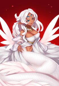 Rating: Questionable Score: 0 Tags: apode big_breasts blue_eyes breasts cleavage cleavage_cutout clothed clothing cutout dark_body dark_skin draconcopode e621 fangs feathered_scalie feathered_snake feathered_wings feathers female gem hair hazuki_gean humanoid humanoid_pointy_ears lamia legless long_hair looking_at_viewer monster_girl_(genre) navel pixiv_fantasia pixiv_fantasia_new_world pointy_ears reptile scales scalie serpentine smile snake solo split_form teeth white_hair wings User: bunchy7s