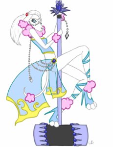Rating: Safe Score: 0 Tags: 2012 anthro armor biped breasts canid canine canis clothing cutie_mark dancing digital_media_(artwork) domestic_dog e621 female full-length_portrait hair hasbro hi_res looking_at_viewer mammal my_little_pony oldmusic_(artist) pole pole_dancing poodle portrait pose simple_background smile solo standing tail weapon young User: bunchy7s