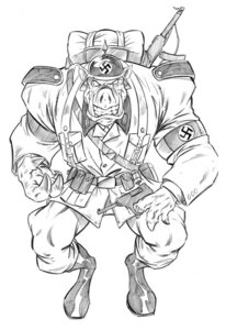 Rating: Safe Score: 0 Tags: armor black_and_white boots claws clothing duke_nukem_(series) e621 footwear gun handgun hat headgear headwear helmet male monochrome nazi pig_cop_(duke_nukem) pistol ranged_weapon residentlilly shoes sketch solo swastika teeth uniform weapon User: bunchy7s
