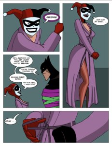 Rating: Questionable Score: 0 Tags: 1boy 1girls batman batman:_the_animated_series batman_(bruce_wayne) batman_(series) bruce_wayne comic dc dc_comics dcau dialogue female fool_me_once great_scott harley_quinn harley_quinn_(classic) male robe rule34 sharpie_(artist) speech_bubble stockings the_new_batman_adventures undressing white_facepaint User: bunchy7s