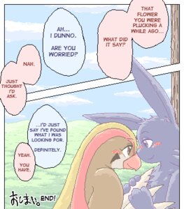 Rating: Safe Score: 0 Tags: avian beak blush cloud comic detailed_background dialogue duo e621 eeveelution english_text espeon eye_contact feathered_wings feathers female feral forked_tail generation_1_pokemon generation_2_pokemon grass hard_translated japanese japanese_text looking_at_another love low_res male male/female mikaduki_karasu nintendo outside pidgeot plant pokemon pokemon_(species) purple_body romantic romantic_couple sky tail text the_end third-party_edit toony translated tree unusual_anatomy unusual_tail wings wood User: bunchy7s