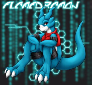 Rating: Safe Score: 0 Tags: 3_toes anthro bandai_namco barefoot biped blue_body blue_skin bottomless claws clemikou clothed clothing digimon digimon_(species) digitigrade e621 feet flamedramon looking_at_viewer male red_eyes scalie sitting solo tail toes User: bunchy7s