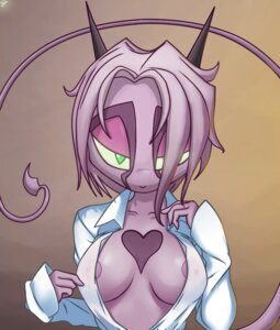 Rating: Questionable Score: 0 Tags: anthro areola bedroom_eyes breasts clothing dreamkeepers e621 female green_eyes hair hair_over_eye half-closed_eyes heart_symbol horn looking_at_viewer mammal namah_calah narrowed_eyes nipples one_eye_obstructed pink_body pink_hair seductive solo spade_tail suggestive sw1tchbl4de tail translucent translucent_clothing User: bunchy7s