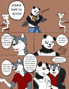 Rating: Safe Score: 0 Tags: 2012 anthro bear biceps big_muscles black_nose canid canine canis comic dialogue domestic_cat domestic_dog e621 english_text felid feline felis garret_(rain-yatsu) giant_panda hair hi_res husky male mammal muscular muscular_male nordic_sled_dog profanity rain-yatsu rainier_(rain-yatsu) seattle_fur spitz text tim_(rain-yatsu) User: bunchy7s