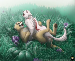 Rating: Explicit Score: 0 Tags: amaterasu_(okami) ambiguous_gender balls canid canine canis capcom clover_studio cougar deity detailed_background digitigrade duo e621 erection felid feline felix_tile_the_cat feral feral_on_feral from_front_position fur genitals lying male mammal nature okami_(capcom) on_back on_top outside penis quadruped reverse_missionary_position sex straddling tail white_body white_fur wolf User: bunchy7s