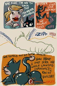 Rating: Explicit Score: 0 Tags: anthro anthro_only anus astronautilus better_days comic dialogue english_text feline female fisk_black foreskin furry incest lipstick lucy_black male original_life_universe_(jay_naylor) penis pussy rule34 shelia_black tail uncircumcised uncut unzipping User: bunchy7s