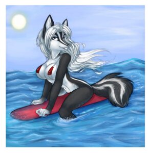 Rating: Questionable Score: 0 Tags: anthro bikini border breasts canid canine clothed clothing cloud e621 female grey_eyes hair looking_at_viewer luna-v mammal outside sea skimpy sky smile solo surfboard swimwear tail two-piece_swimsuit vehicle water watercraft white_border white_hair User: bunchy7s