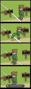 Rating: Safe Score: 0 Tags: black_border bolek_(droll3) border clothing comic commander droll3 e621 felid feline hi_res lynx male mammal parody poland slovak slovak_republic world_war world_war_2 User: bunchy7s