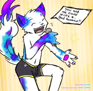 Rating: Safe Score: 0 Tags: 2012 abstract_background agent_yushki anthro bad_romance blue_body blue_fur canid canine canis claws clothing dark_clefita domestic_dog e621 electronics english_text fur husky kirou_(artist) lady_gaga male mammal microphone music nordic_sled_dog purple_body purple_fur simple_background singing solo spitz tail text underwear white_body white_fur User: bunchy7s