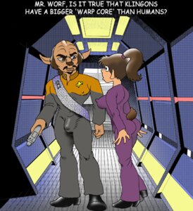 Rating: Questionable Score: 0 Tags: 1girls anthro anthro_only betazoid_(species) bulge clothed combadge deanna_troi dennis_clark dialogue english_text female furry klingon_(species) nipple_bulge phaser rule34 star_trek star_trek_the_next_generation starfleet_insignia starfleet_uniform text worf User: bunchy7s