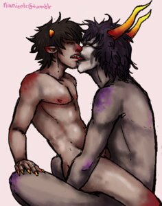 Rating: Explicit Score: 0 Tags: 2boys artist_signature black_hair closed_eyes facepaint gamzee_makara gay grey_skin homestuck horns karkat_vantas male ms_paint_adventures muscular muscular_male naked niunente pointy_ears purple_eyes purple_hair rule34 sharp_teeth short_hair source_request tongue tongue_out troll white_background yellow_nails User: bunchy7s