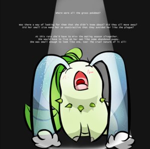 Rating: Questionable Score: 0 Tags: 1_claw black_background blush bodily_fluids chikorita claws conditional_dnp crying dialogue e621 elemental_creature english_text female feral flora_fauna front_view gaping_mouth generation_2_pokemon green_spikes grey_claws head_leaf insomniacovrlrd light light_body light_face monotone_face nintendo open_mouth plant pokemon pokemon_(species) quadruped question red_tongue scalie simple_background solo spikes tears text toe_claws tongue white_text yellow_body yellow_face yellow_skin User: bunchy7s