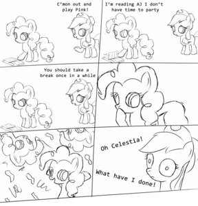 Rating: Safe Score: 0 Tags: applejack_(mlp) black_and_white book clothing comic confetti confetti_streamer cowboy_hat duo e621 earth_pony english_text epiphany equid equine female feral friendship_is_magic hasbro hat headgear headwear hi_res horse mammal monochrome my_little_pony pinkie_pie_(mlp) pony quadruped simple_background studying tail text unknown_artist white_background young young_feral User: bunchy7s