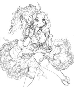 Rating: Questionable Score: 0 Tags: alternative_fashion anthro aura_(character) auradeva biped black_and_white breasts classical_unicorn clothed clothing dress e621 equid equine ero_lolita female frilly hime_lolita hooves horn j-fashion lace legwear lolita_(fashion) looking_at_viewer mammal monochrome mythological_creature mythological_equine mythology nipples parasol simple_background sitting sketch smile solo stockings topless unicorn white_background User: bunchy7s
