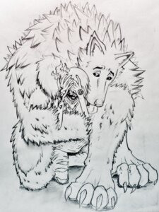 Rating: Safe Score: 0 Tags: 3:4 ambiguous_gender anthro canid canine canis comforting duo e621 homunculus human macro mammal micro micronaut muscular size_difference traditional_media_(artwork) wolf User: bunchy7s