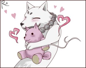 Rating: Safe Score: 0 Tags: ambiguous_gender anthro border canid canine canis duo e621 heart_symbol hug kekkaishi madarao_(kekkaishi) mammal plushie red_border reina_(artist) spirit wolf User: bunchy7s