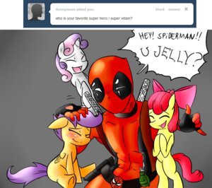 Rating: Safe Score: 0 Tags: abs accessory apple_bloom_(mlp) ask_blog blush bow_(feature) bow_accessory bow_ribbon clothing costume crossover cutie_mark_crusaders_(mlp) deadpool dialogue e621 earth_pony english_text equid equine explosives feathered_wings feathers female feral friendship_is_magic fur grenade group gun hair hair_accessory hair_bow hair_ribbon hand_on_head handgun hasbro hooves horn horse male mammal marvel multicolored_hair my_little_pony mythological_creature mythological_equine mythology one_eye_closed orange_body orange_feathers orange_fur pegasus pistol pony purple_hair ranged_weapon red_hair ribbons scootaloo_(mlp) smile starykrow sweetie_belle_(mlp) text tumblr two_tone_hair underhoof unicorn weapon white_body white_fur wings yellow_body yellow_fur young young_feral User: bunchy7s