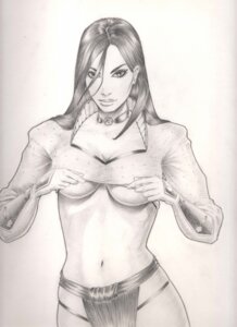 Rating: Explicit Score: 0 Tags: armor breasts clothed clothing crusade_comics dark_hair detailed female female_only front_view greyscale human light_skin looking_at_viewer midriff monochrome navel realistic rule34 shi shirt shirt_lift simple_background solo standing straight_hair tagme underboob vambraces User: bunchy7s