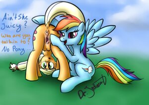 Rating: Explicit Score: 0 Tags: 2012 anus applejack_(mlp) ass_up blonde_hair blue_body blue_feathers blue_fur bodily_fluids breaking_the_fourth_wall butt cloud cutie_mark dialogue dock_(anatomy) dr-indecent dripping duo e621 earth_pony english_text equid equine feathered_wings feathers female female/female feral friendship_is_magic fur gaping gaping_vagina genital_fluids genitals green_eyes hair hasbro hi_res horse looking_at_viewer mammal multicolored_hair multicolored_tail my_little_pony mythological_creature mythological_equine mythology outside pegasus pony presenting presenting_hindquarters purple_eyes rainbow_dash_(mlp) rainbow_hair rainbow_tail raised_tail sky spread_vulva spreading tail teats text vaginal_fluids vulva wing_boner wings User: bunchy7s