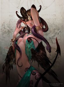 Rating: Questionable Score: 0 Tags: artist_collaboration brown_hair clothed clothing demon duo e621 ear_piercing eyes_closed feathered_wings feathers female feral hair hi_res horn humanoid jewelry leonardo_da_vinci_(artist) membrane_(anatomy) mixed_media photo_background photography_(artwork) piercing pinup po_wen pose raised_arm reptile scalie seductive skimpy snake solo_focus spade_tail standing tail webbed_hands wings User: bunchy7s