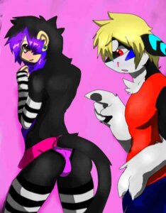 Rating: Questionable Score: 0 Tags: anthro aquatic bullethoundx duo e621 femboy fish haplorhine male mammal monkey primate shark simple_background User: bunchy7s