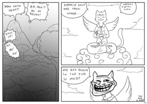 Rating: Questionable Score: 0 Tags: bodily_fluids cloud cold comic crossed_legs dialogue digital_drawing_(artwork) digital_media_(artwork) domestic_cat e621 english_text feathered_wings feathers felid feline felis forced forest greyscale group james_(james_howard) james_howard line_art male male/male mammal meme monochrome mountain multiple_scenes offscreen_character outside plant saliva tail text tree trollface trolling wings User: bunchy7s