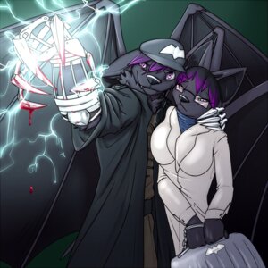 Rating: Safe Score: 0 Tags: 1:1 amputee anthro bat belt black_body black_fur black_hair black_nose blood blood_drip blood_on_hand bodily_fluids breasts briefcase brother_(lore) brother_and_sister_(lore) claws clothed clothing coat cuff_(restraint) disability dripping duo e621 electricity evil_grin eyewear fangs female frown fur glasses grin hair half-closed_eyes handcuffs hat headgear headwear hug lab_coat leaf-nosed_bat male mammal maximillian_bloodwing_(seph491) metal_cuffs microbat multicolored_hair narrowed_eyes pink_eyes prosthetic purple_hair restraints seph491 shackles shirt sibling_(lore) sister_(lore) smile standing syynx teeth topwear two_tone_hair vampire_bat vincent_bloodwing_(seph491) wings yangochiropteran User: bunchy7s
