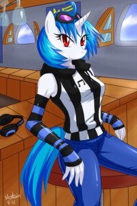 Rating: Safe Score: 0 Tags: 2011 anthro anthrofied blue_hair clothing detailed_background e621 electronics equid equine eyewear female friendship_is_magic hair hasbro headgear headphones headset hi_res horn long_hair looking_at_viewer mammal multicolored_hair music my_little_pony mythological_creature mythological_equine mythology red_eyes short_hair skykain solo sunglasses tail toony two_tone_hair unicorn vinyl_scratch_(mlp) User: bunchy7s