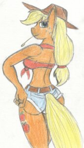 Rating: Safe Score: 0 Tags: anthro anthrofied applejack_(mlp) bottomwear butt clothing cowboy_hat duragan e621 earth_pony equid equine female friendship_is_magic hasbro hat hay headgear headwear hi_res horse mammal my_little_pony pony rikmccloud shorts solo tail User: bunchy7s