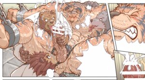 Rating: Explicit Score: 0 Tags: anthro barazoku bear bodily_fluids canid canine canis comic cum dialogue e621 empty_speech_bubble felid gammachaos genital_fluids group kemono male male/male mammal multiple_scenes muscular pantherine speech_bubble tiger wolf User: bunchy7s