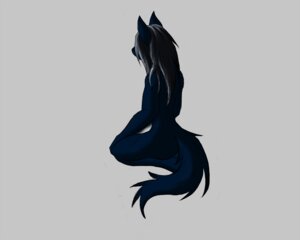 Rating: Safe Score: 0 Tags: 5:4 anthro biped black_body black_fur e621 female fur kneeling looking_away morose_ambrose simple_background solo tail User: bunchy7s
