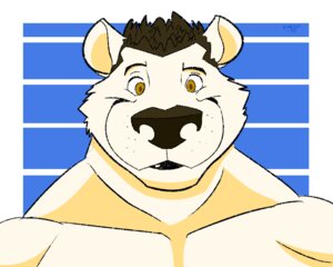 Rating: Safe Score: 0 Tags: anthro bear big_nose biped black_nose blue_background border brown_eyes brown_hair bust_portrait clothed clothing digital_media_(artwork) e621 eyebrows flowers_(character) freckles front_view fur hair korak_sinatra looking_at_viewer male mammal muscular muscular_anthro muscular_male open_mouth pattern_background polar_bear portrait raised_eyebrow short_hair simple_background smile solo striped_background topless ursine white_border yellow_body yellow_fur User: bunchy7s