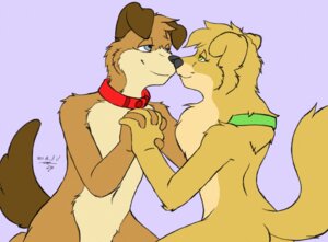 Rating: Safe Score: 0 Tags: anthro bedroom_eyes black_nose blue_eyes breasts brown_body brown_fur canid canine canis collar collar_only domestic_dog duo e621 eye_contact female fur hand_holding housepets! interlocked_fingers kneeling looking_at_another male male/female mammal narrowed_eyes navel nogitsunegabriel nude peanut_butter_(housepets!) pomeranian romantic romantic_couple seductive simple_background small_breasts smile spitz standing tail tarot_(housepets!) third-party_edit yellow_body yellow_eyes yellow_fur User: bunchy7s