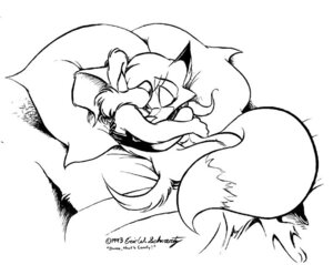 Rating: Questionable Score: 0 Tags: 1993 anthro bed canid canine canis cuddling domestic_dog duo e621 eric_schwartz eyes_closed female fox furniture inside male mammal monochrome on_bed romantic romantic_couple simple_background sleeping tail tammy_vixen tor_dog User: bunchy7s