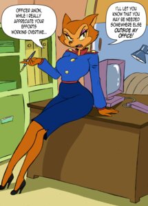 Rating: Safe Score: 0 Tags: angry anthro big_breasts breasts canid canine chochi clothed clothing computer desk domestic_cat e621 electronics english_text felid feline felis female footwear fox furniture high_heels lamp looking_at_viewer mammal pamela_bondani patrol_03 pen police shoes solo table text User: bunchy7s