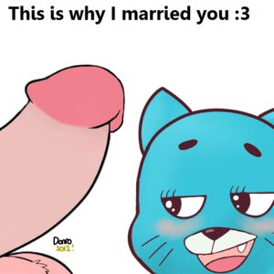 Rating: Explicit Score: 0 Tags: 2012 :3 anthro balls cartoon_network domestic_cat donro feline female furry husband_and_wife lagomorph large_penis male nicole_watterson penis rabbit richard_watterson rule34 tagme the_amazing_world_of_gumball User: bunchy7s