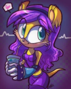 Rating: Safe Score: 0 Tags: 4:5 anthro archie_comics beverage breasts clothed clothed_anthro clothed_female clothing container cup drinking drinking_straw e621 female food front_view full-length_portrait fur green_eyes hair happy heart_symbol herpestid looking_up_at_partner low_res mammal midriff mina_mongoose mongoose navel portrait purple_hair sega smile solo sonic_the_hedgehog_(archie) sonic_the_hedgehog_(comics) sonic_the_hedgehog_(series) tail three-quarter_view vaporotem yellow_body yellow_fur User: bunchy7s