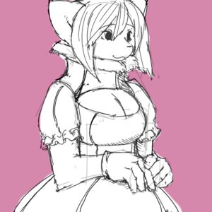 Rating: Safe Score: 0 Tags: 1:1 anthro breasts clothed clothing domestic_cat e621 eyebrows felid feline felis female fur greyscale_with_colored_background guide_lines low_res mammal myojinius partially_colored pink_background simple_background sketch solo User: bunchy7s