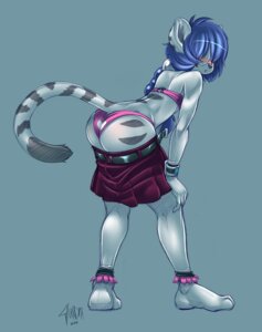 Rating: Questionable Score: 0 Tags: ambiguous_gender barefoot blue_hair blush bottomwear bra braided_hair butt chao_xiang clothing e621 eyewear feet felid glasses hair heart_symbol leucistic long_hair long_tail looking_back mammal mokabur pantherine panties paws pink_clothing plantigrade skirt solo stripes tail tiger toes underwear undressing User: bunchy7s