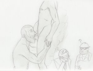Rating: Explicit Score: 0 Tags: 2d 4boys ? artist_signature balaclava cmnm dwicky eddie_(artist) engineer_(team_fortress_2) erection eyes_closed facial_hair fantasizing feet_out_of_frame fellatio gay giving_head goggles going_down_on hard_hat human human_male human_only looking_at_partner male male_only oral oral_sex overalls penis penis_in_mouth rule34 spy_(team_fortress_2) sucking sucking_off team_fortress_2 yaoi User: bunchy7s