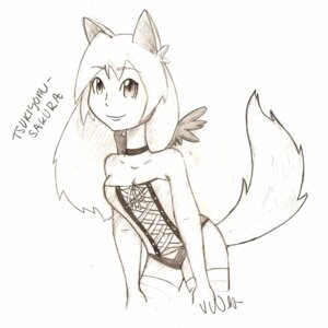 Rating: Safe Score: 0 Tags: 1:1 2011 animal_humanoid animal_tail canid canine choker clothing corset e621 extended_arms female graphite_(artwork) hair hands_on_legs hands_on_own_legs hands_on_own_thighs hands_on_thighs holding_both_legs holding_both_thighs humanoid jewelry lacing leaning leaning_forward leaning_on_self legwear lingerie long_hair looking_forward mammal miss-nayan necklace panties portrait raised_tail ribbons sketch smile solo standing stockings tail three-quarter_portrait topwear traditional_media_(artwork) tsuki_(tsukiyomi-sakura) underwear wings User: bunchy7s