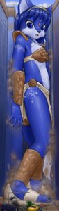 Rating: Questionable Score: 0 Tags: 2009 alloyrabbit anthro biped blue_body blue_eyes blue_fur blue_hair bottomwear canid canine city clothed clothing colored detailed detailed_background e621 female female_anthro footwear fox fur hair hi_res krystal_(star_fox) loincloth macro macro_anthro macro_female mammal nintendo paws plantigrade sandals shoes skimpy solo star_fox tail toony white_body white_fur young young_anthro young_female User: bunchy7s