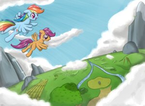 Rating: Safe Score: 0 Tags: blue_body blue_feathers blue_fur cloud cutie_mark detailed_background duo e621 equid equine feathered_wings feathers female feral flying friendship_is_magic fur hair hasbro hi_res mammal multicolored_hair multicolored_tail my_little_pony mythological_creature mythological_equine mythology outside pegasus rainbow_dash_(mlp) rainbow_hair rainbow_tail scootaloo_(mlp) sky speccysy tail toony wings young young_feral User: bunchy7s
