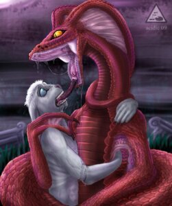 Rating: Questionable Score: 0 Tags: 2009 acidic ambiguous_gender ambiguous_pred anthro bodily_fluids digital_media_(artwork) drooling duo e621 extreme_french_kiss french_kissing interspecies kissing lagomorph leporid male male_prey mammal membrane_(anatomy) nightmare_fuel nipples predator/prey rabbit red_body red_scales reptile saliva saliva_on_tongue saliva_string scales scalie simple_background snake teeth tongue tongue_out webbed_hands yellow_eyes User: bunchy7s