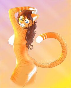Rating: Questionable Score: 0 Tags: 2011 4:5 anthro arms_above_head artist_name becca_(neex) blue_eyes breasts brown_hair butt digital_media_(artwork) domestic_cat e621 felid feline felis female hair looking_back mammal neex nipples nude side_boob simple_background smile solo stripes tail text whiskers User: bunchy7s