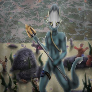 Rating: Safe Score: 0 Tags: 1:1 ai-alchemy ambiguous_gender aquatic bubble detailed_background e621 fully_submerged grey_body hi_res melee_weapon painting_(artwork) polearm rock sand sea seabed solo spear traditional_media_(artwork) underwater water weapon User: bunchy7s