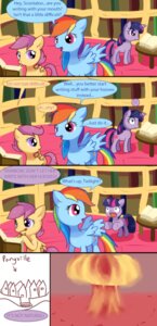 Rating: Safe Score: 0 Tags: blue_body blue_feathers blue_fur book bukoya cloud comic commentary cutie_mark dialogue e621 english_text equid equine feathered_wings feathers female feral friendship_is_magic fur furniture group hair hasbro hi_res horn humor library long_hair mammal mouth_hold multicolored_hair mushroom_cloud my_little_pony mythological_creature mythological_equine mythology oops orange_body pegasus pencil_(object) pink_eyes pink_hair ponyville purple_body purple_eyes purple_hair quadruped rainbow_dash_(mlp) rainbow_hair scootaloo_(mlp) short_hair table tail text twilight_sparkle_(mlp) two_tone_hair unicorn wings writing_text young young_female young_feral User: bunchy7s
