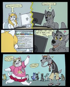 Rating: Safe Score: 0 Tags: anthro big_breasts blush bodily_fluids breasts byrds canid canine canis chat_box clothed clothing comic computer derp_eyes dialogue domestic_cat drooling e621 electronics english_text eye_contact eyewear felid feline felis female floppy_breasts glasses heart_symbol looking_at_another love mammal overweight saliva tail text the_truth what wolf User: bunchy7s